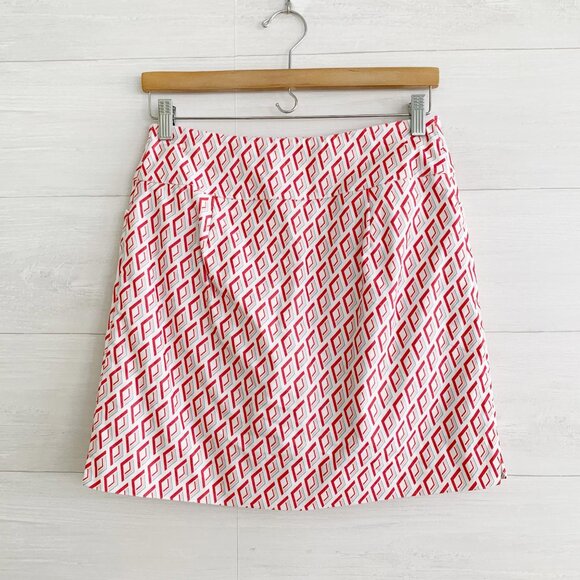 Lisette Montreal - Red blue white geometric pull on slimming skort, US 4 - Picture 5 of 6